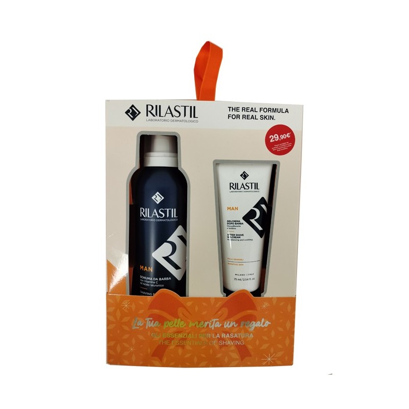 RILASTIL COFANETTO MAN 1 RILASTIL MAN GEL CREMA DOPOBARBA 75 ML + 1 RILASTIL MAN SCHIUMA DA BARBA 200 ML