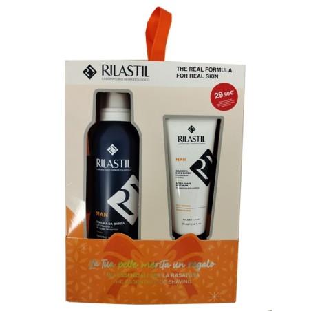RILASTIL COFANETTO MAN 1 RILASTIL MAN GEL CREMA DOPOBARBA 75 ML + 1 RILASTIL MAN SCHIUMA DA BARBA 200 ML