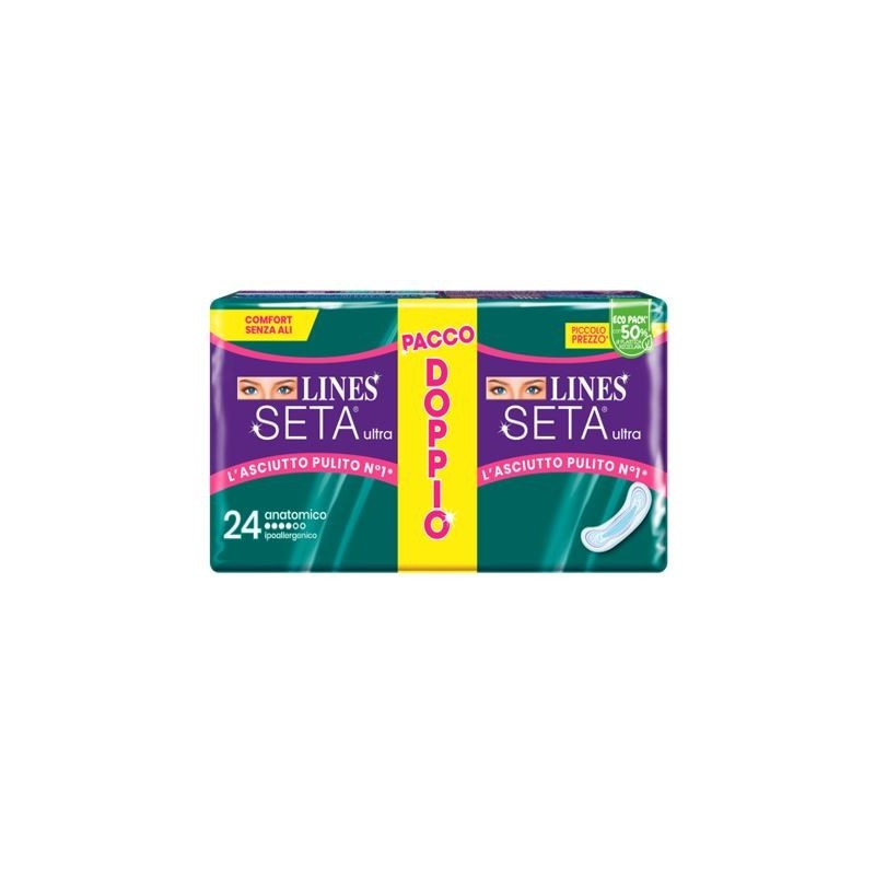 LINES SETA ULTRA ASSORBENTI ANATOMICO VP DWCT 24 PEZZI