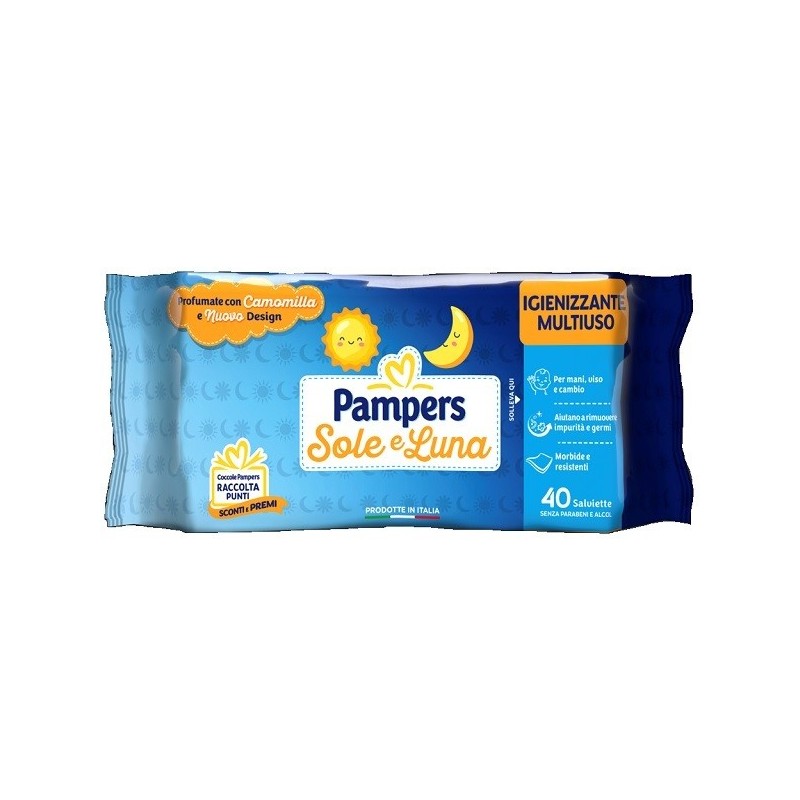 PAMPERS WIPES SOLE & LUNA 40 PEZZI