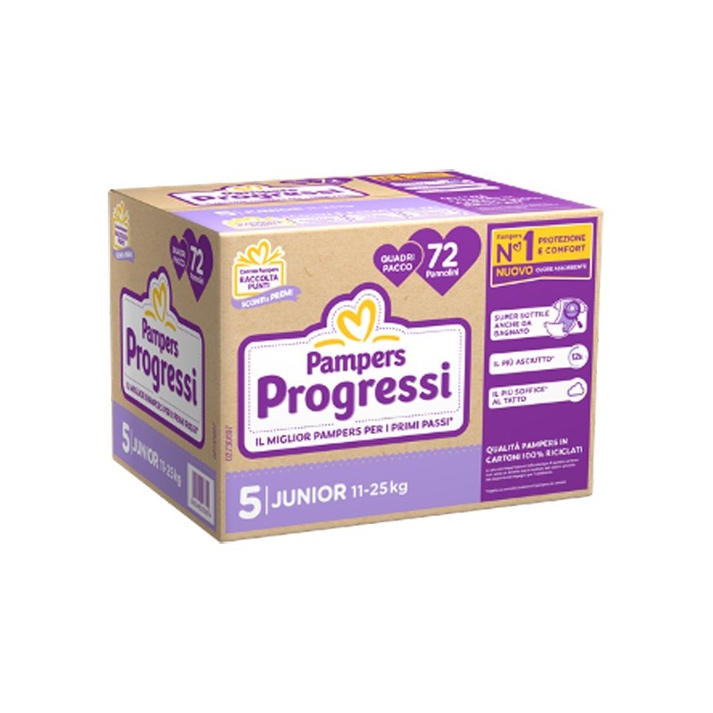 PAMPERS QUADRI PROGRESSI JUNIOR 72 PEZZI