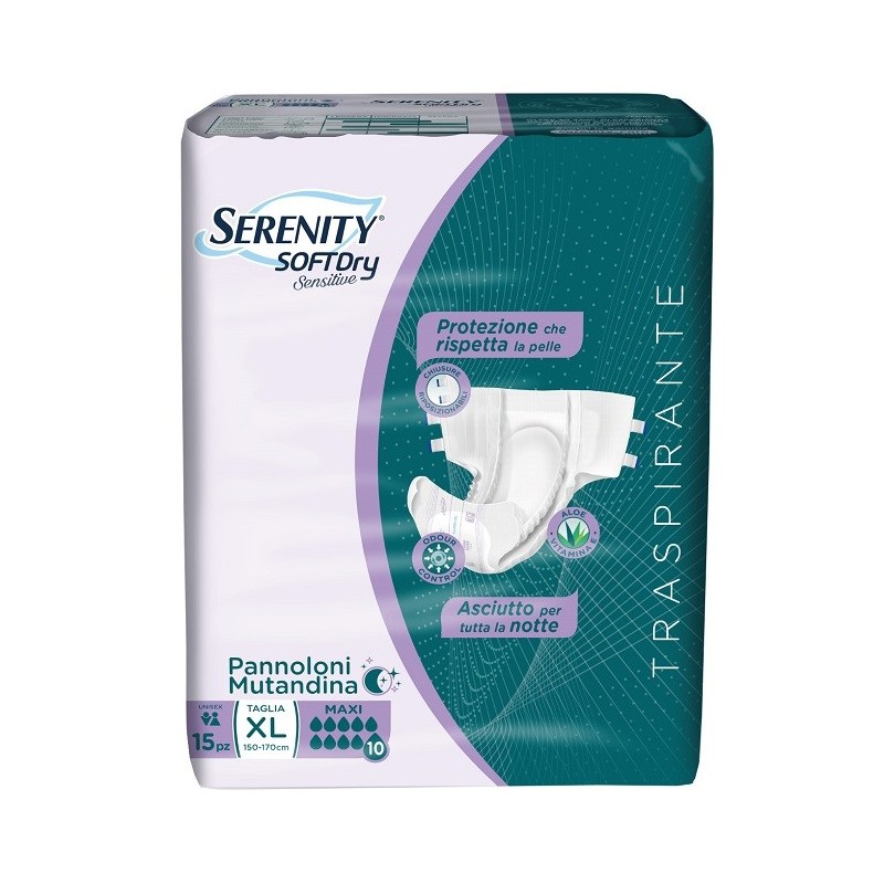 PANNOLONE MUTANDINA SERENITY SD SENSITIVE MAXI XL 15 PEZZI