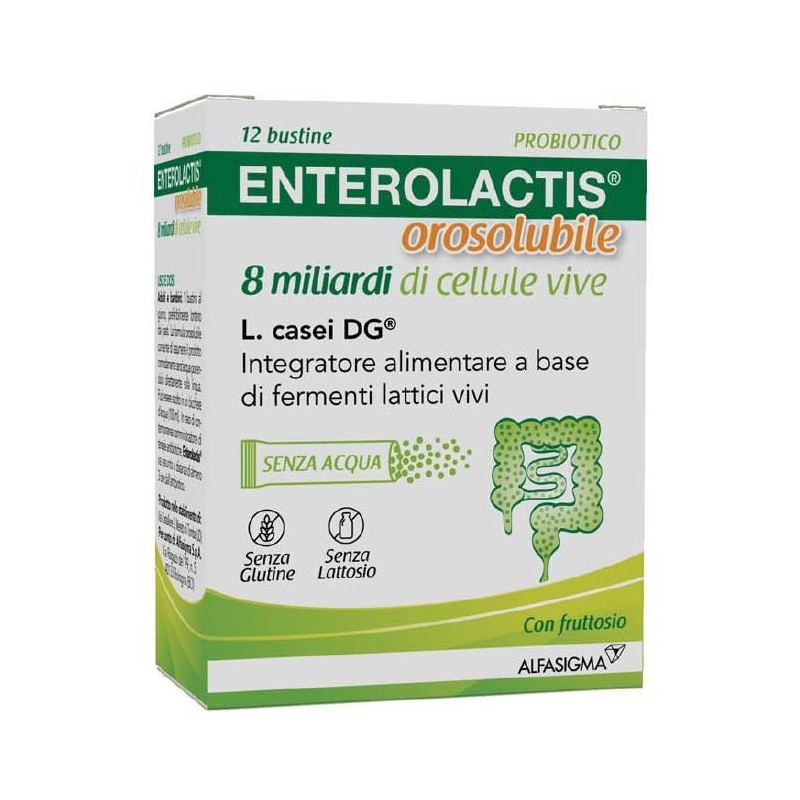 ENTEROLACTIS OROSOLUBILE 12 BUSTINE 8 MILIARDI DI CELLULE VIVE