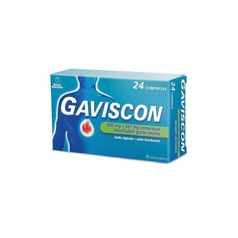 GAVISCON*24CPR MENTA 500+267MG