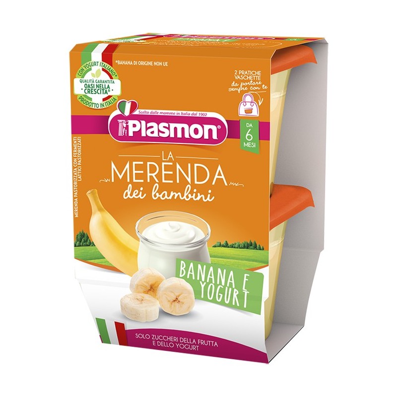 PLASMON LA MERENDA DEI BAMBINI SAPORI DI NATURA BANANA YOGURT ASETTICO 2 X 120 G
