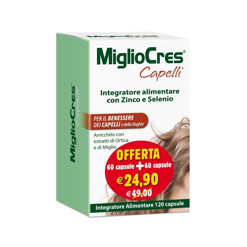 MIGLIOCRES CAPELLI 60 CAPSULE + 60 CAPSULE PROMOZIONE