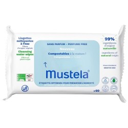 MUSTELA SALVIETTE ACQUA COMPOSTABILI SENZA PROFUMO 60 PEZZI
