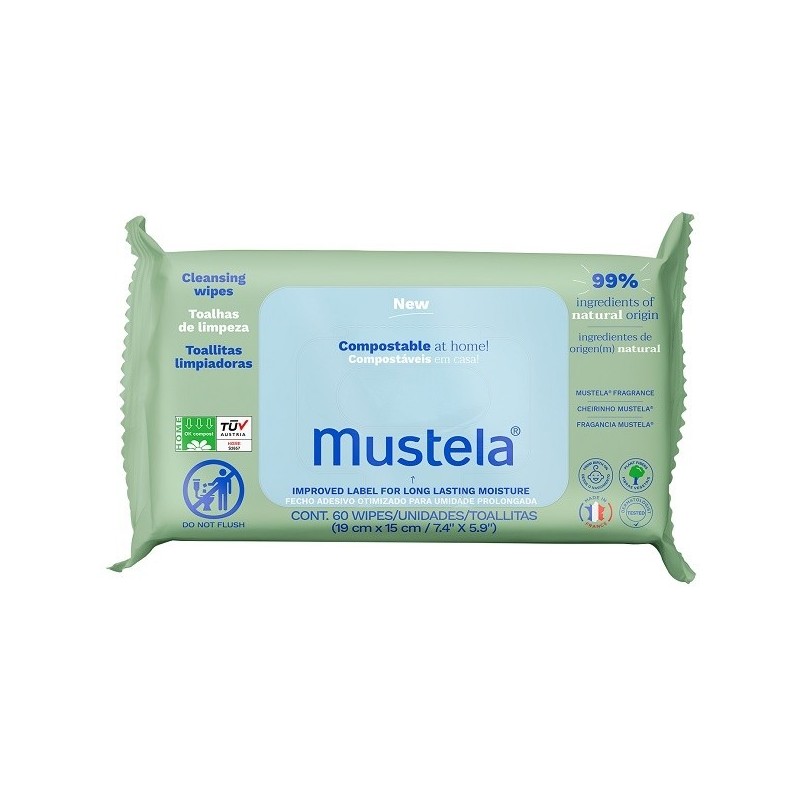 MUSTELA SALVIETTE COMPOSTABILI PROFUMATE 60 PEZZI