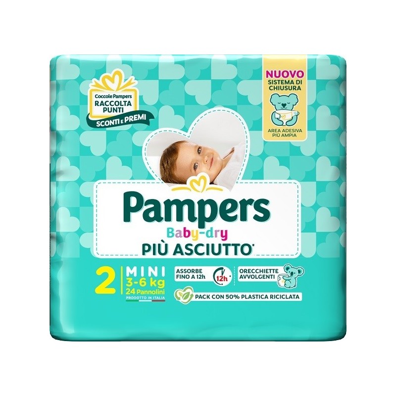 PAMPERS BABY DRY PANNOLINO DOWNCOUNT MINI 24 PEZZI