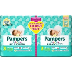 PAMPERS BABY DRY PANNOLINO DUO DOWNCOUNT MIDI 40 PEZZI