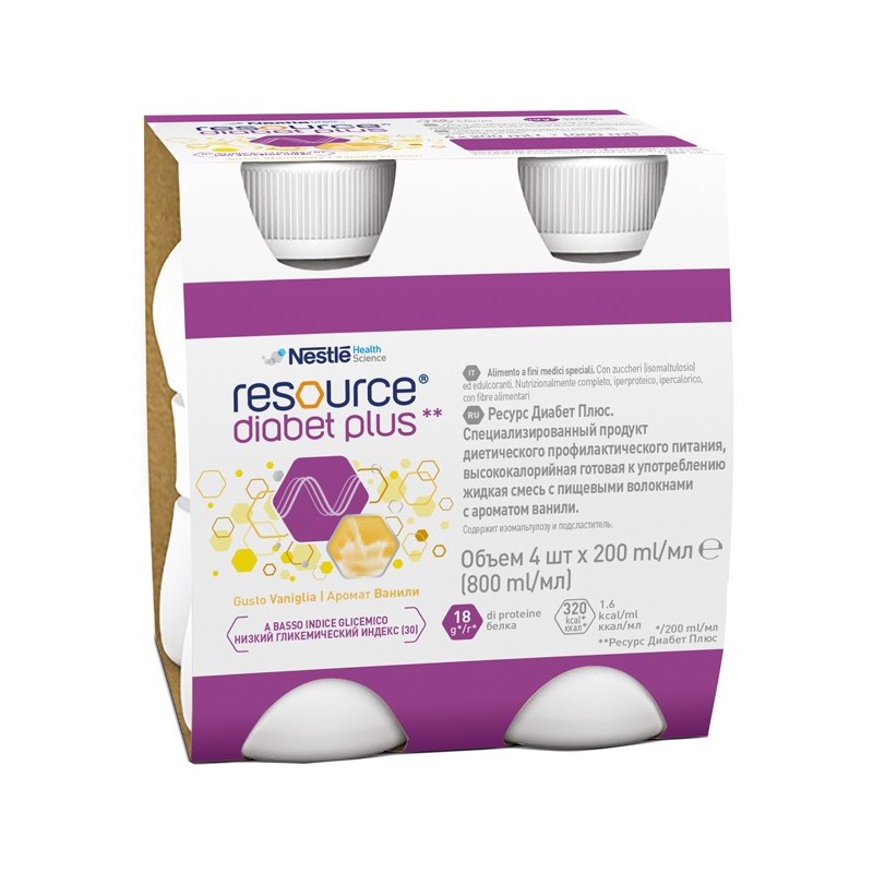 RESOURCE DIABET PLUS VANIGLIA 4 X 200 ML