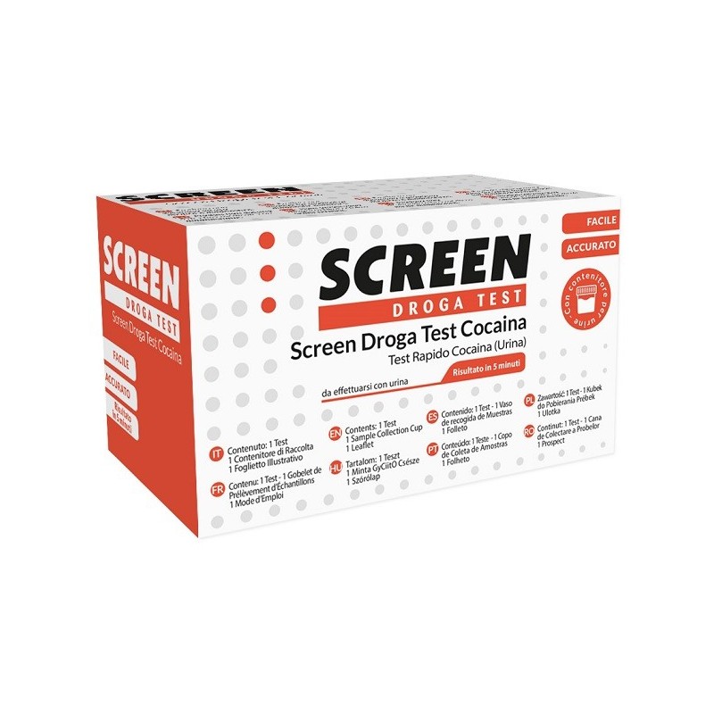 SCREEN DROGA TEST COCAINA TEST ANTIDROGA CON CONTENITORE URINA