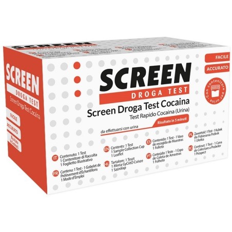 SCREEN DROGA TEST COCAINA TEST ANTIDROGA CON CONTENITORE URINA
