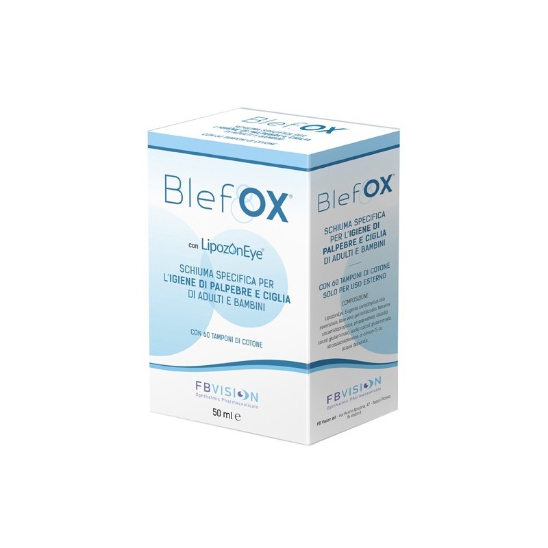 BLEFOX SCHIUMA SPECIFICA PER IGIENE PALPEBRE E CIGLIA 50 ML CON EROGATORE + 60 DISCHETTI