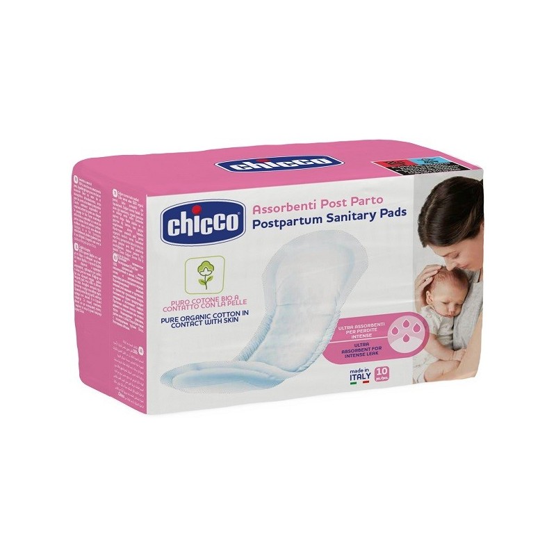 CHICCO ASSORBENTI POSTPARTO BIO COTONE 10 PEZZI