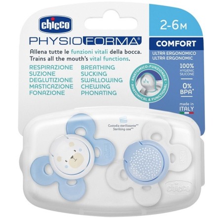 CHICCO SUCCHIETTO COMFORT BOY SILICONE 2-6 MESI 2 PEZZI