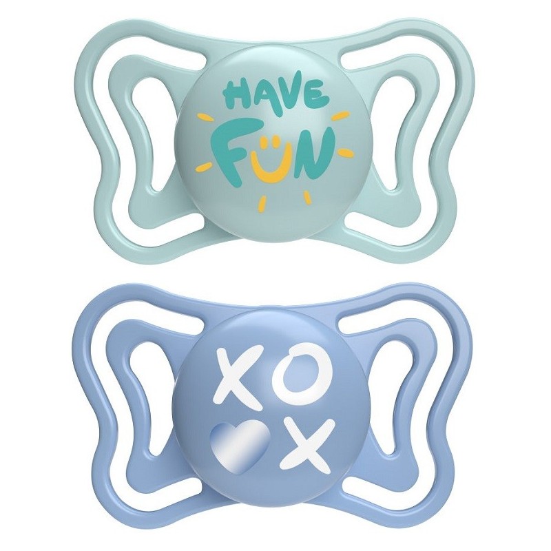 CHICCO SUCCHIETTO LIGHT AZZURRO SILICONE 6-16M 2 PEZZI