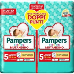 PAMPERS BABY DRY PANNOLINO MUTANDINA JUNIOR DUO 26 PEZZI