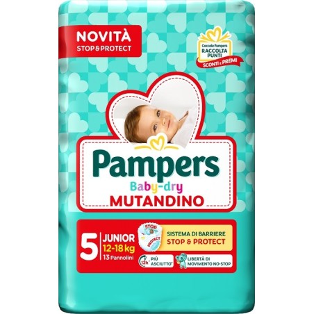 PAMPERS BABY DRY PANNOLINO MUTANDINA JUNIOR SMALL PACK 13 PEZZI