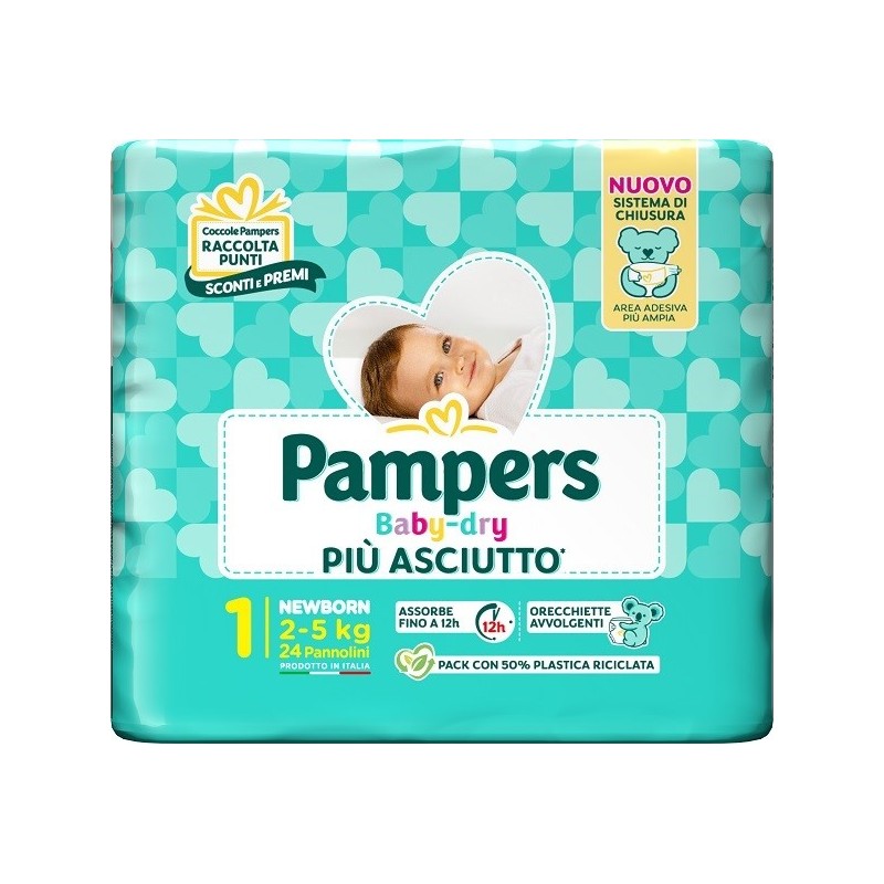 PAMPERS BABY DRY PANNOLINO NEWBORN 24 PEZZI