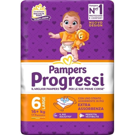 PAMPERS PROGRESSI XL 17 PEZZI