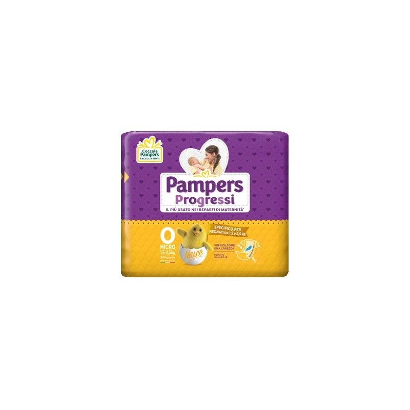 PAMPERS PROGRESSI MICRO PANNOLINI PER BAMBINI 24 PEZZI