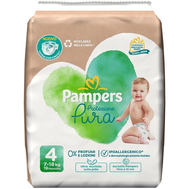 PAMPERS PROTEZIONE PURA MAXI PANNOLINI 19 PEZZI