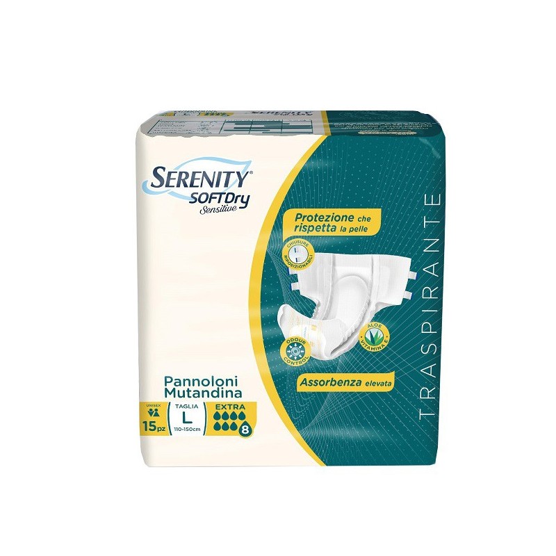 PANNOLONE MUTANDINA SERENITY SD SENSITIVE EXTRA L 15 PEZZI