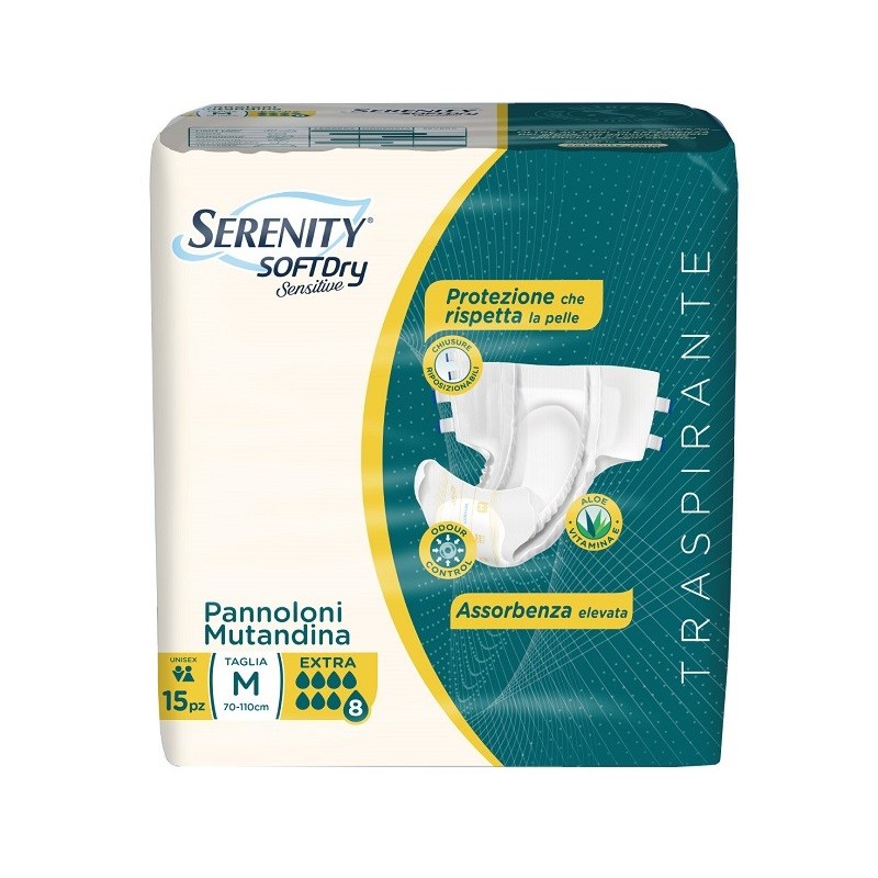 PANNOLONE MUTANDINA SERENITY SD SENSITIVE EXTRA M 15 PEZZI