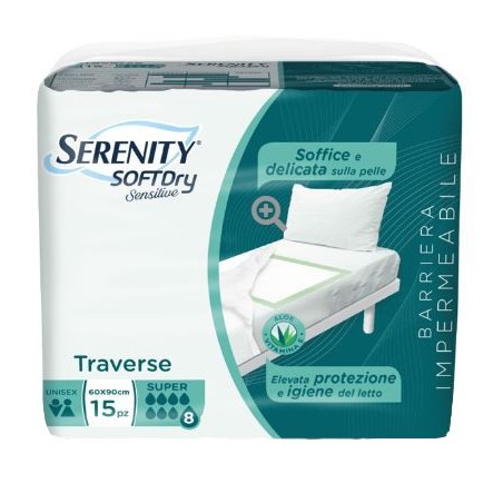 SERENITY TRAVERSA SD SENSITIVE SUPER 60X90 CM 15 PEZZI