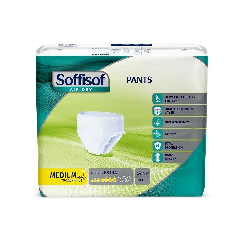 PANNOLONE SOFFISOF AIR DRY PANTS EXTRA M 14 PEZZI
