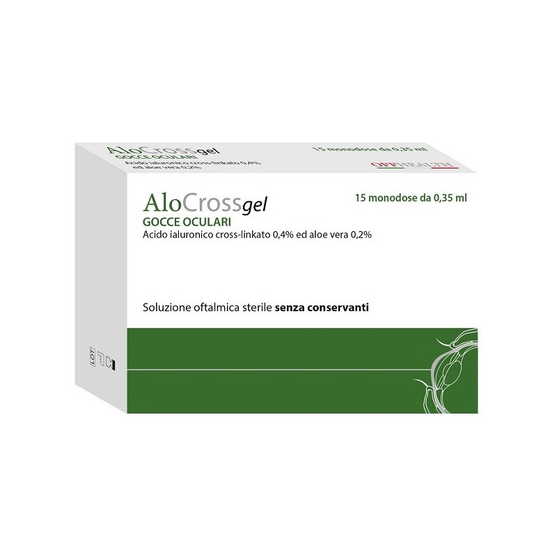 ALOCROSS SOLUZIONE OFTALMICA ACIDO IALURONICO CROSS-LINKATO 0,2% E ALOE VERA 15 MONODOSE DA 0,35 ML