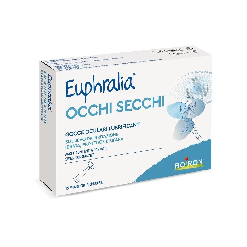 GOCCE OCULARI LUBRIFICANTI EUPHRALIA OCCHI SECCHI 15 MONODOSE RICHIUDIBILI X 0,5 ML